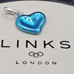 Links of London Thumbprint Pearlescent Blue Heart Pendant